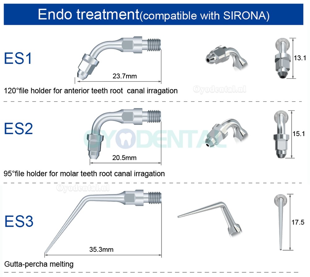 5Pcs Ultrasoon tips ES3D ES4D ES5D ES10D ES14 ES14D ES15 ES15D compatibel met Sirona scaler handstuk