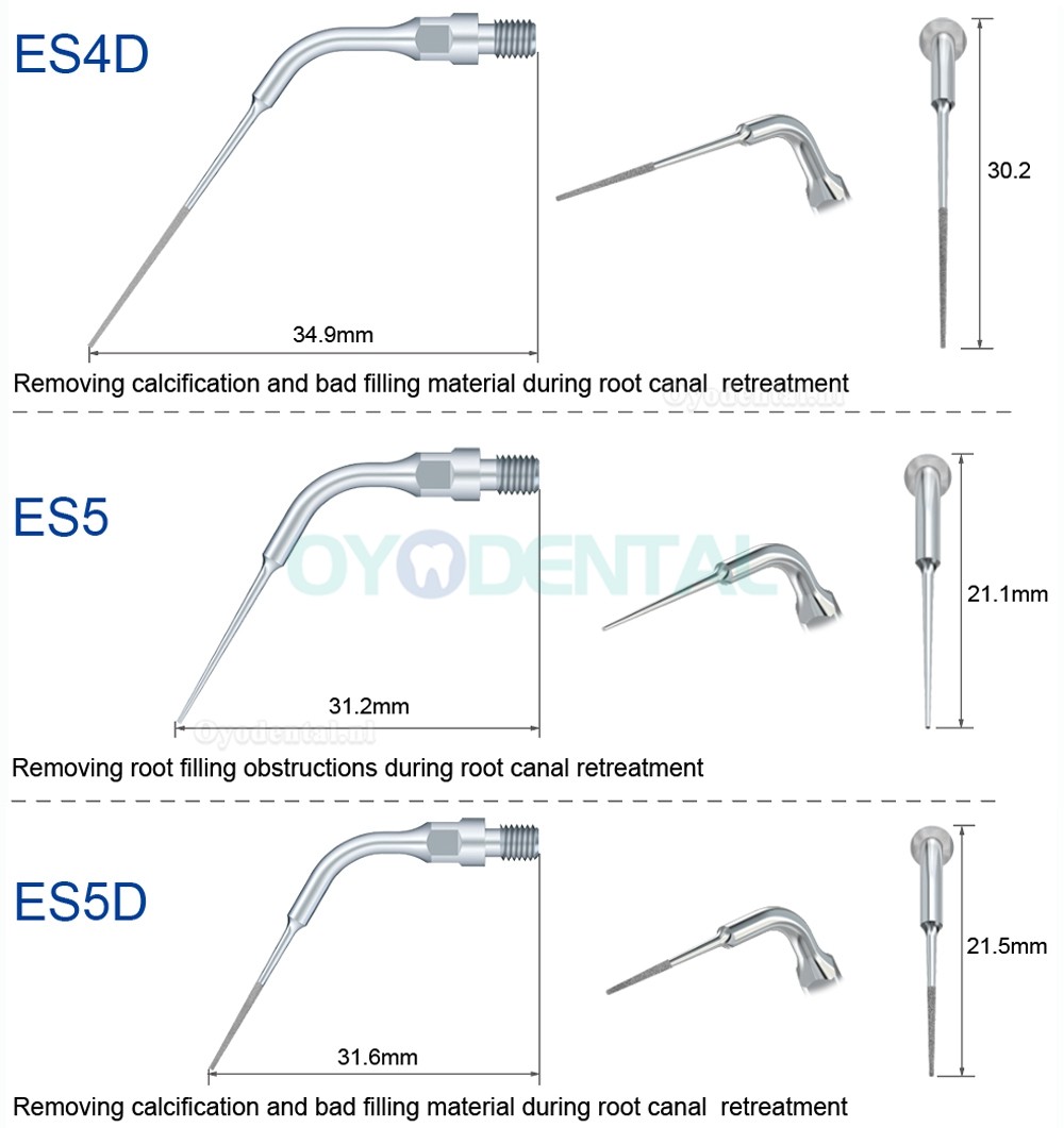 5Pcs Ultrasoon tips ES3D ES4D ES5D ES10D ES14 ES14D ES15 ES15D compatibel met Sirona scaler handstuk