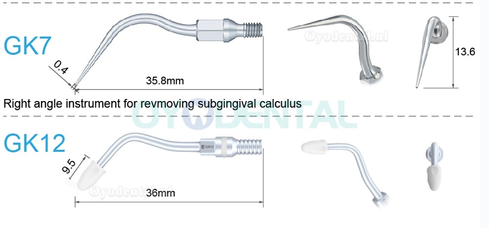 5Pcs Ultrasoon tips GK1 GK2 GK3 GK4 GK5 GK6 GK7 GK12 GK14 GK16 compatibel met KAVO SONICflex scaler handstuk