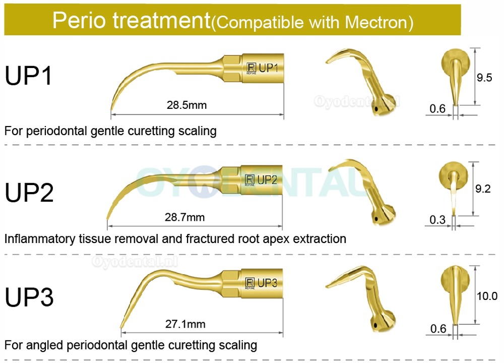 1Pcs Tips voor piëzochirurgie tandarts bot snijden sinus tillen UP1 UP2 UP3 UP4 UP5 UP6 UP7/8 compatibel met Mectron Woodpecker