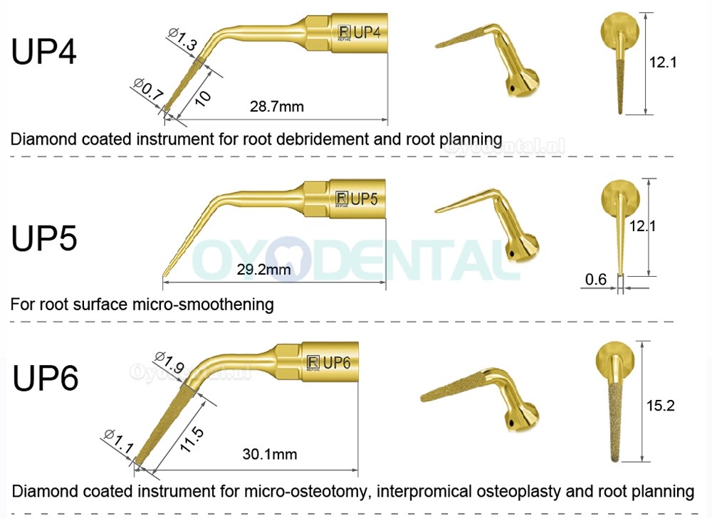 1Pcs Tips voor piëzochirurgie tandarts bot snijden sinus tillen UP1 UP2 UP3 UP4 UP5 UP6 UP7/8 compatibel met Mectron Woodpecker