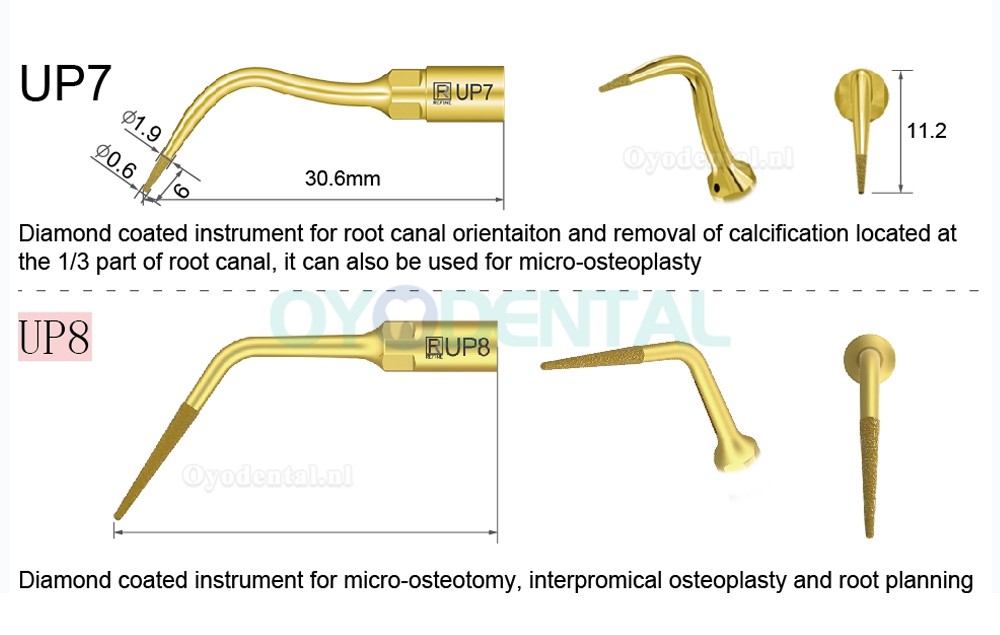 1Pcs Tips voor piëzochirurgie tandarts bot snijden sinus tillen UP1 UP2 UP3 UP4 UP5 UP6 UP7/8 compatibel met Mectron Woodpecker