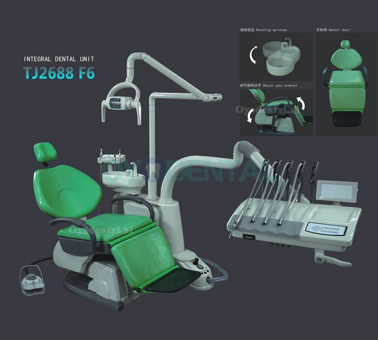 TJ2688 F6 Tandheelkundige behandelstoel computergestuurde integrale tandartsstoel synthetisch leer