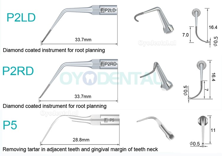 5Pcs Ultrasoon tips P2L P2R P2LD P2RD P5 P6 P7 P8 P10 P11 P12 P14L compatibel met Refine EMS Woodpecker scaler handstuk