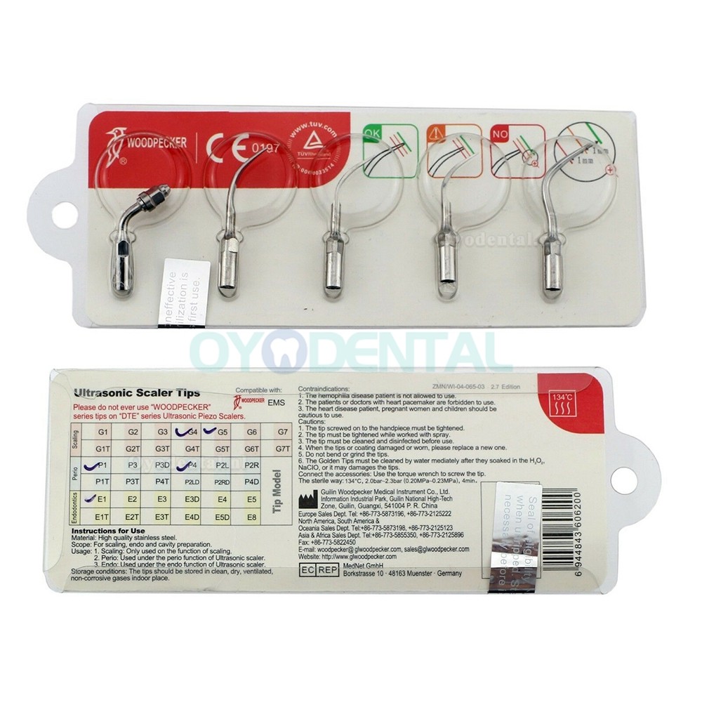 100% Woodpecker Ultrasone Pezio Ingebouwde Scaler UDS-N6 Handstuk Tip compatibel met EMS