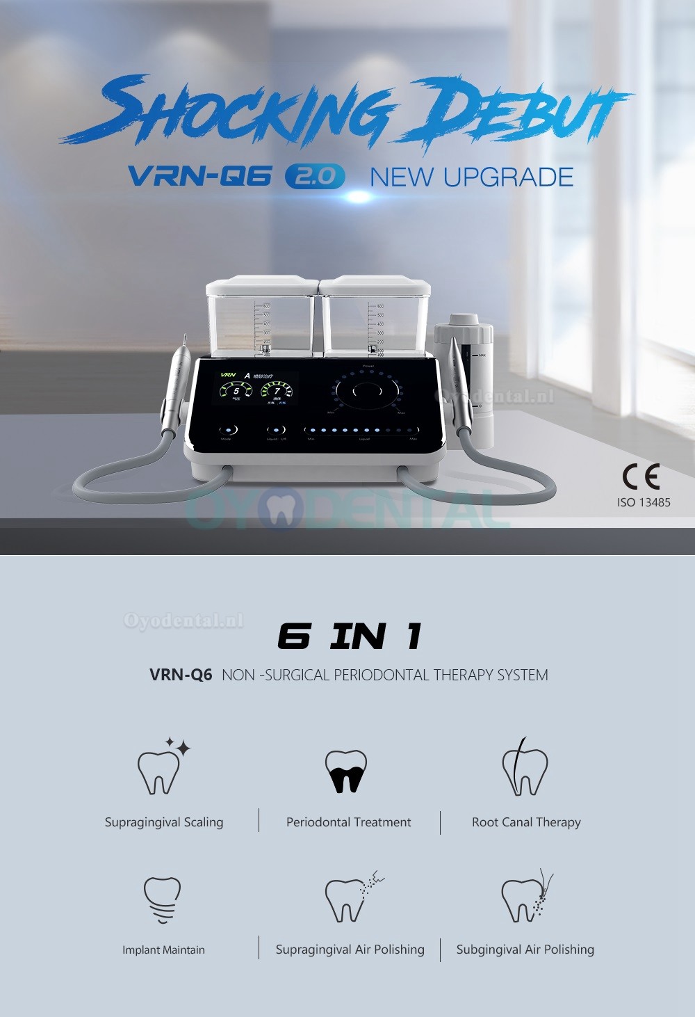 Vrn Q6 Ultrasone Scaler + Luchtpolijstmachine (Scaling Implantaat Parodontale Wortelkanaalbehandeling) Vrn Q6 Ultrasone Scaler + Luchtpolijstmachine (Scaling Implantaat Parodontale Wortelkanaalbehandeling)