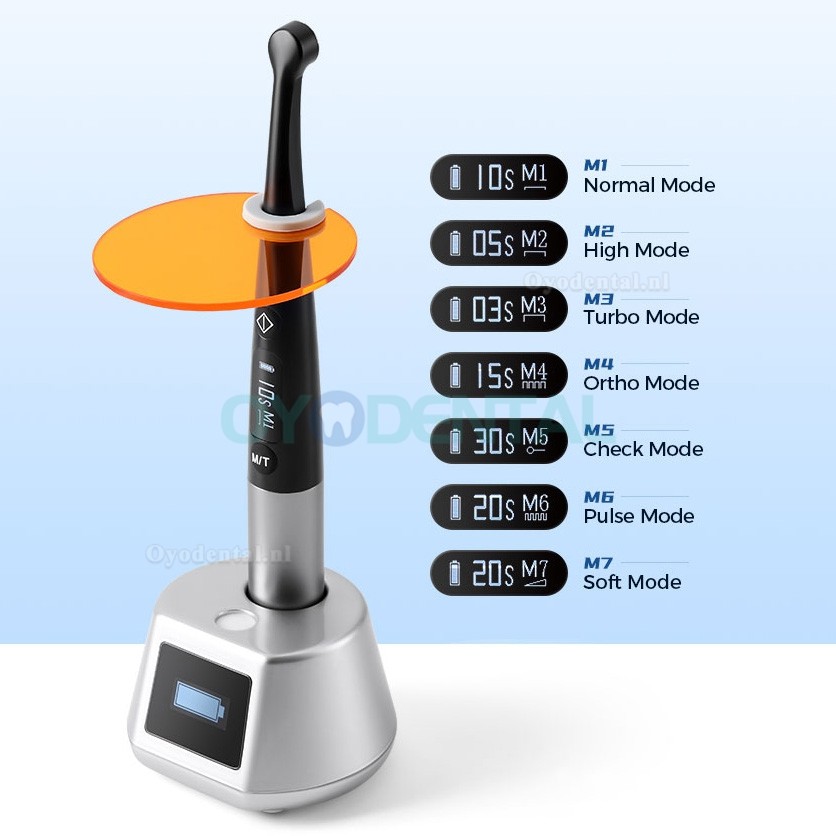 3H X-lite Q6 Tandheelkundige 1 sec draadloze LED-Uithardingslamp tandarts met lichtmeter metalen behuizing