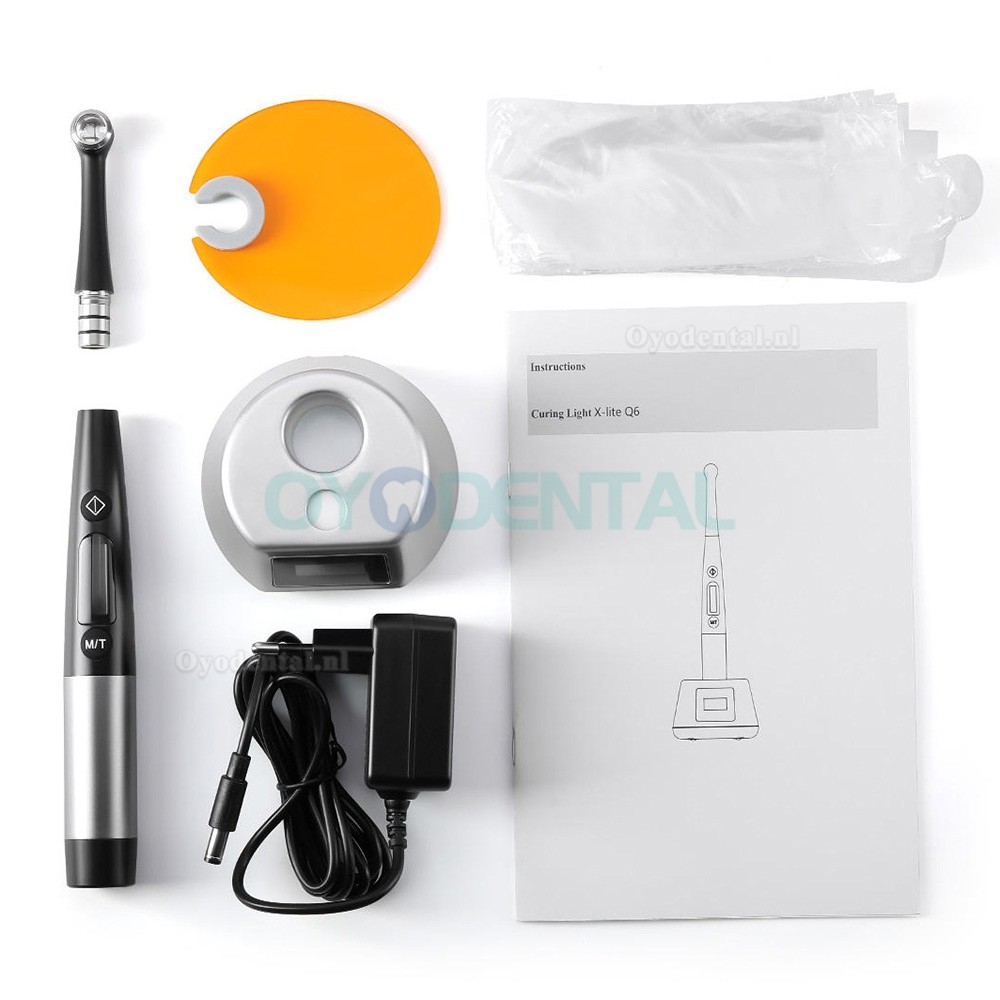 3H X-lite Q6 Tandheelkundige 1 sec draadloze LED-Uithardingslamp tandarts met lichtmeter metalen behuizing
