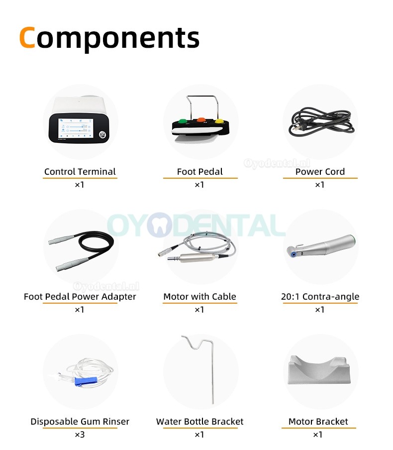 Pluspower®Ai Touch-implantaatchirurgiesysteem Borstelloze motor met 20:1 hoekstuk