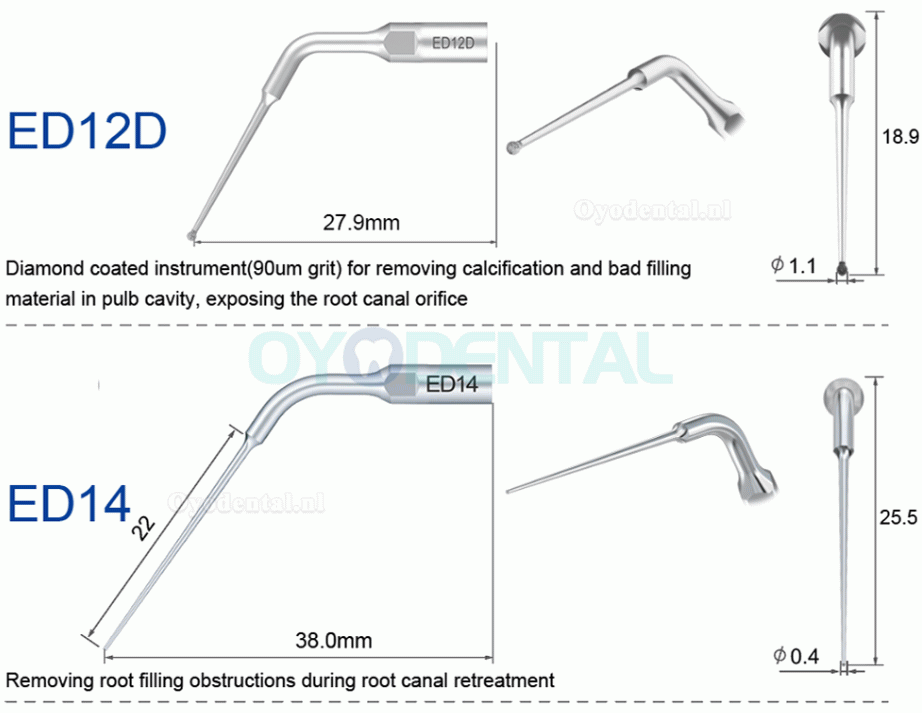 10Pcs Refine Ultrasoon tips E3D E4D E5D E10D E11D E12D E14D E15D compatibel met Woodpecker EMS