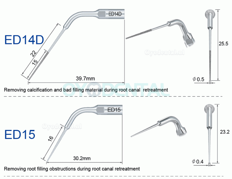 10Pcs Refine Ultrasoon tips E3D E4D E5D E10D E11D E12D E14D E15D compatibel met Woodpecker EMS