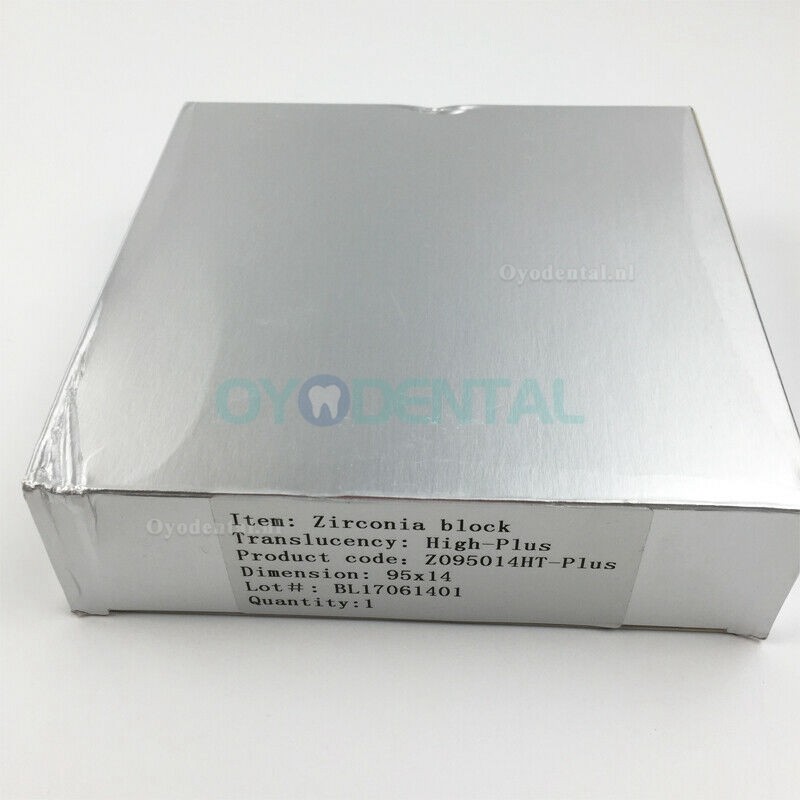 Tandheelkundige Zirconia keramische blokken materiaal voor ZirkonZahn-systeem OD95mm ST/HT