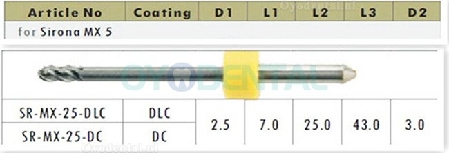 1PCS Dental Cad Cam Zirconia Freesblokken Fit Sirona MX5 0.5mm/1mm/2.5mm GEEN gecoat