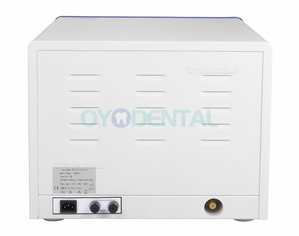 18L / 23L Sun Dental Autoclaaf Stoomsterilisator Klasse N Hoge druk op hoge temperatuur