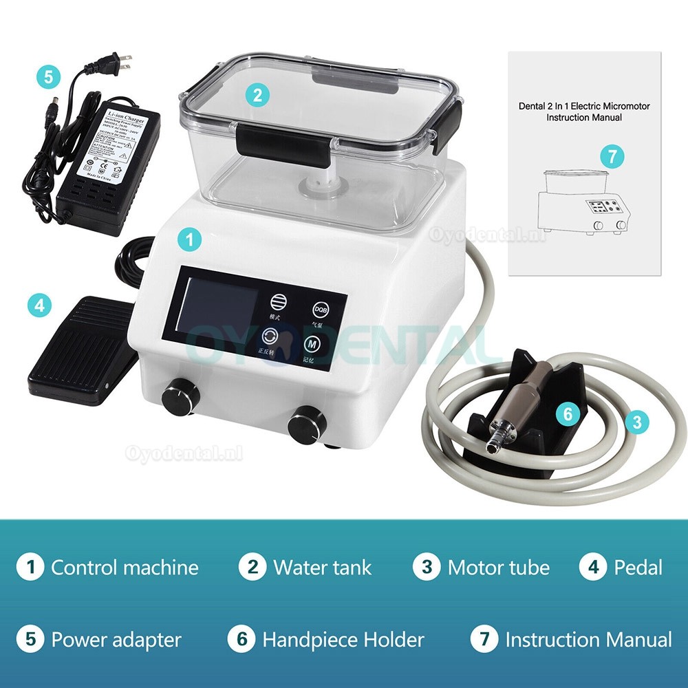 Draagbare borstelloze tandheelkundige elektrische micromotor met automatische watertoevoerfles